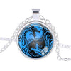 Silver Plated Glass Pendant Necklace