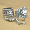 Elephant Totem Leaf Lucky Ring Set